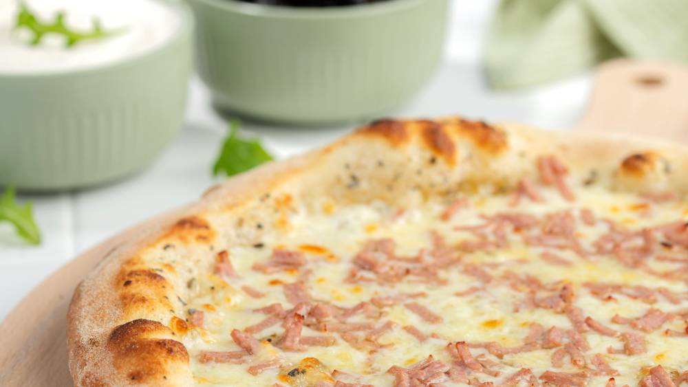 Ma minute pizza-jambon fromage fond crème-4